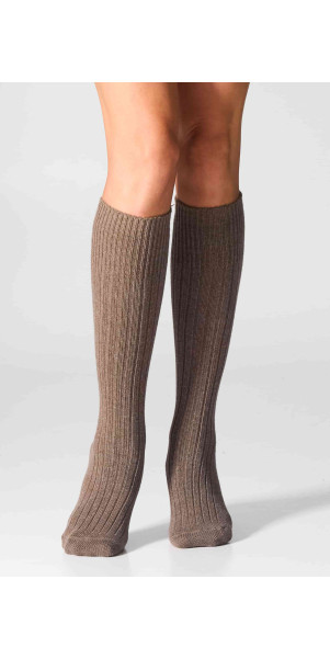 Wool knee highs for women Legs KCM26 Knee high cashmere merino сoffee-image