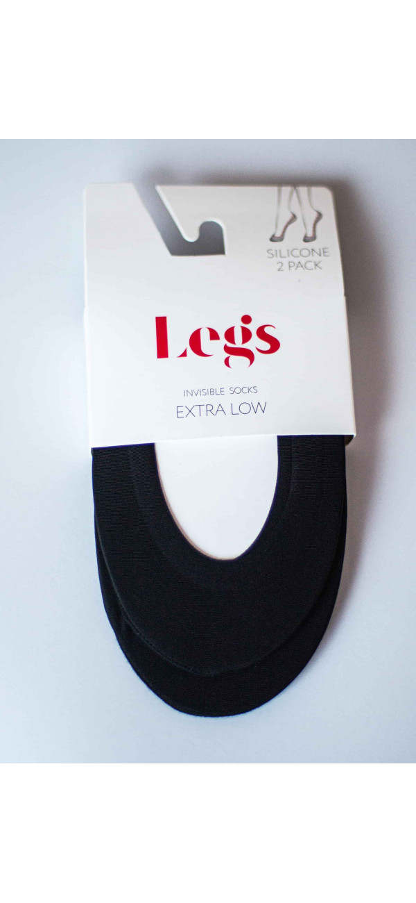 Invisible socks for women Legs 725 Laser cut silicone band cotton (2 pack) nero-image