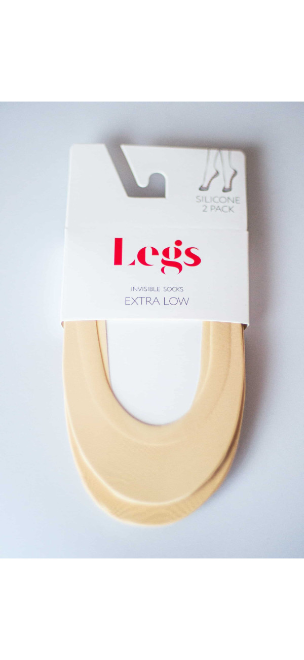 Invisible socks for women Legs 725 Laser cut silicone band cotton (2 pack) naturale -image
