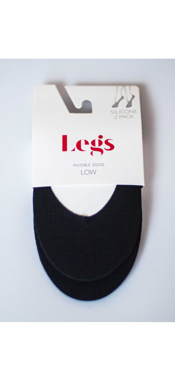 Invisible socks for women Legs 730 Laser cut rib silicone (2 пари) (2 pack) nero-image
