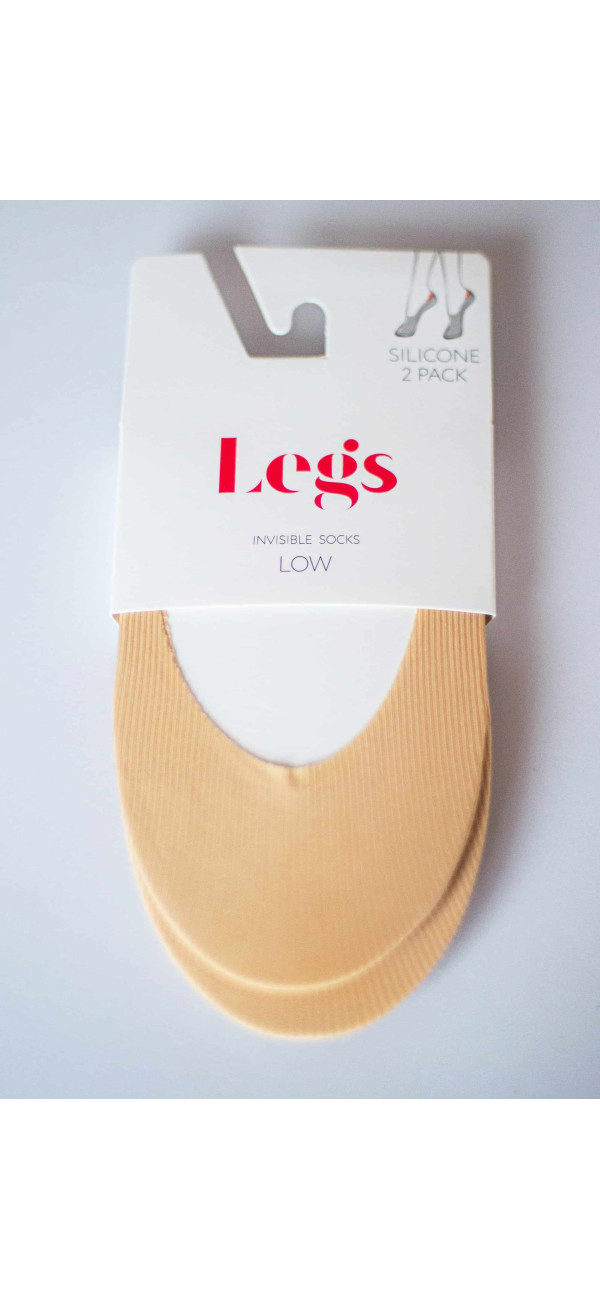 Invisible socks for women Legs 730 Laser cut rib silicone (2 пари) (2 pack) naturale -image