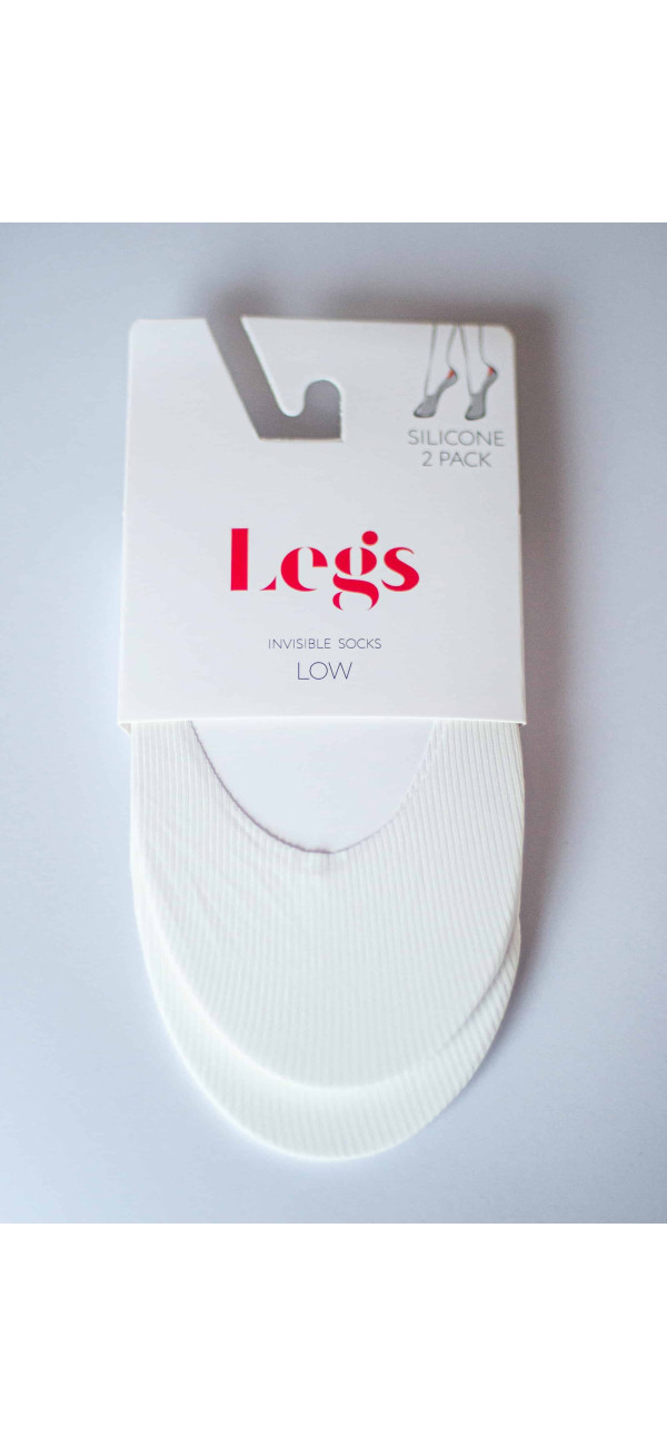 Invisible socks for women Legs 730 Laser cut rib silicone (2 пари) (2 pack) milk-image