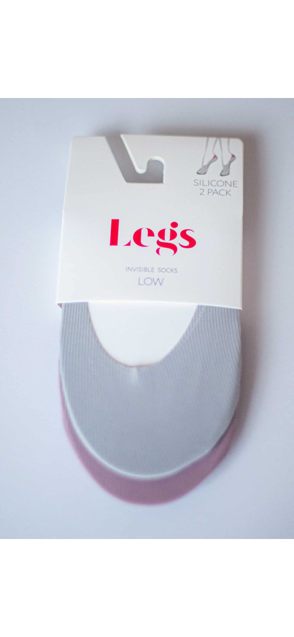 Invisible socks for women Legs 730 Laser cut rib silicone (2 пари) (2 pack) dusty rose/grey-image