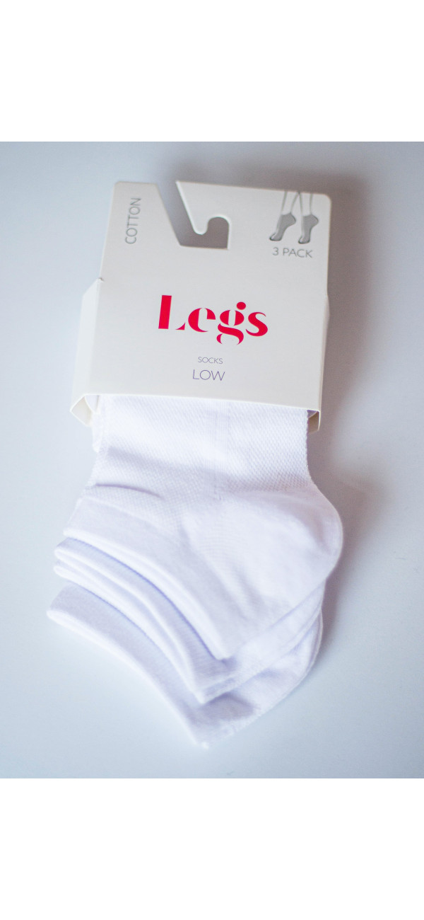 Cotton socks for women Legs 8 Socks cotton mesh low (3 pack) white-image