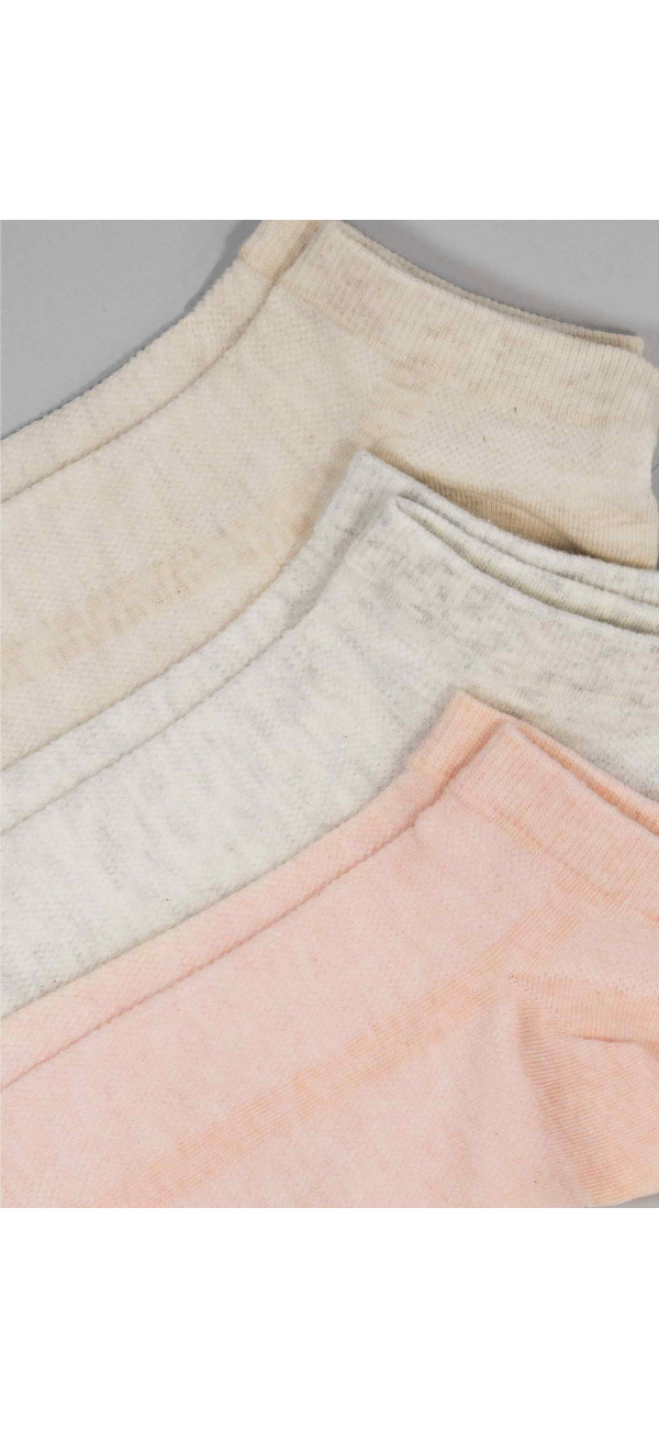Cotton socks for women Legs 8 Socks cotton mesh low (3 pack) beige/grey/peach-image