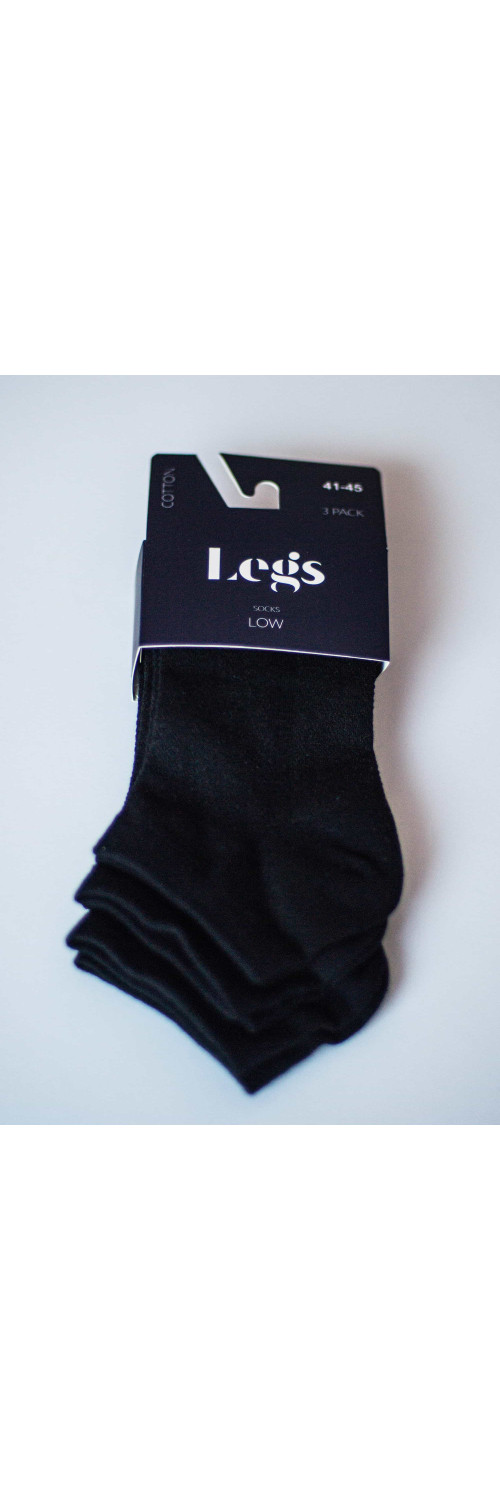 Cotton socks for men Legs Socks men cotton mesh low (3 пари) nero  41-45-1