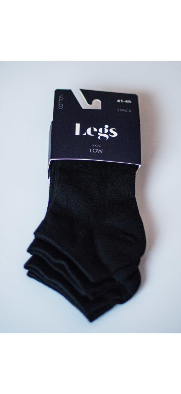 Cotton socks for men Legs Socks men cotton mesh low (3 пари) nero-image