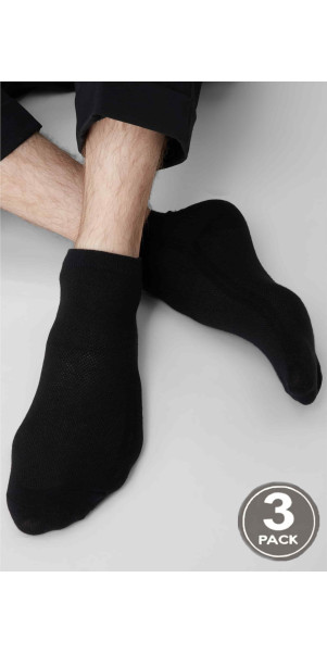 Cotton socks for men Legs Socks men cotton mesh low (3 пари) nero-image