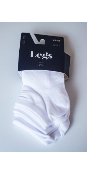 Шкарпетки бавовняні для чоловіків Legs Socks men cotton mesh low (3 пари) білий-image