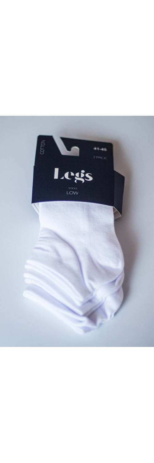 Cotton socks for men Legs Socks men cotton mesh low (3 пари) white  41-45-1
