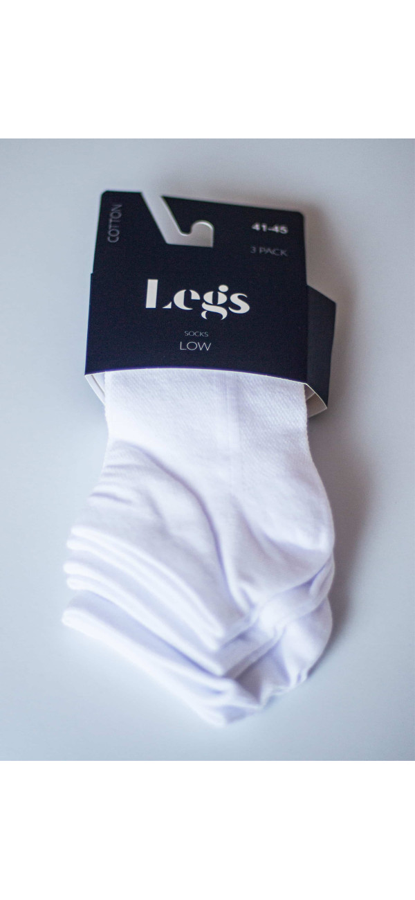 Cotton socks for men Legs Socks men cotton mesh low (3 пари) white-image