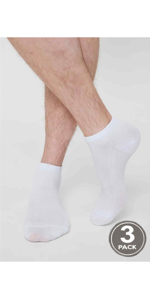 Шкарпетки бавовняні для чоловіків Legs Socks men cotton mesh low (3 пари) білий-image