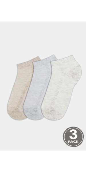 Cotton socks for men Legs Socks men cotton mesh low (3 пари) beige/grey/blue-image