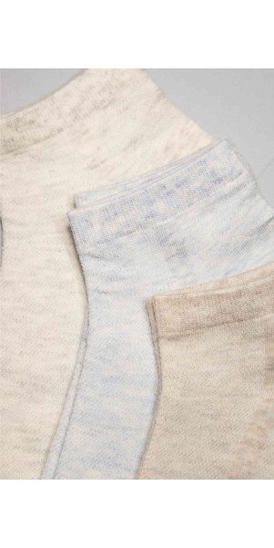 Cotton socks for men Legs Socks men cotton mesh low (3 пари) beige/grey/blue-image