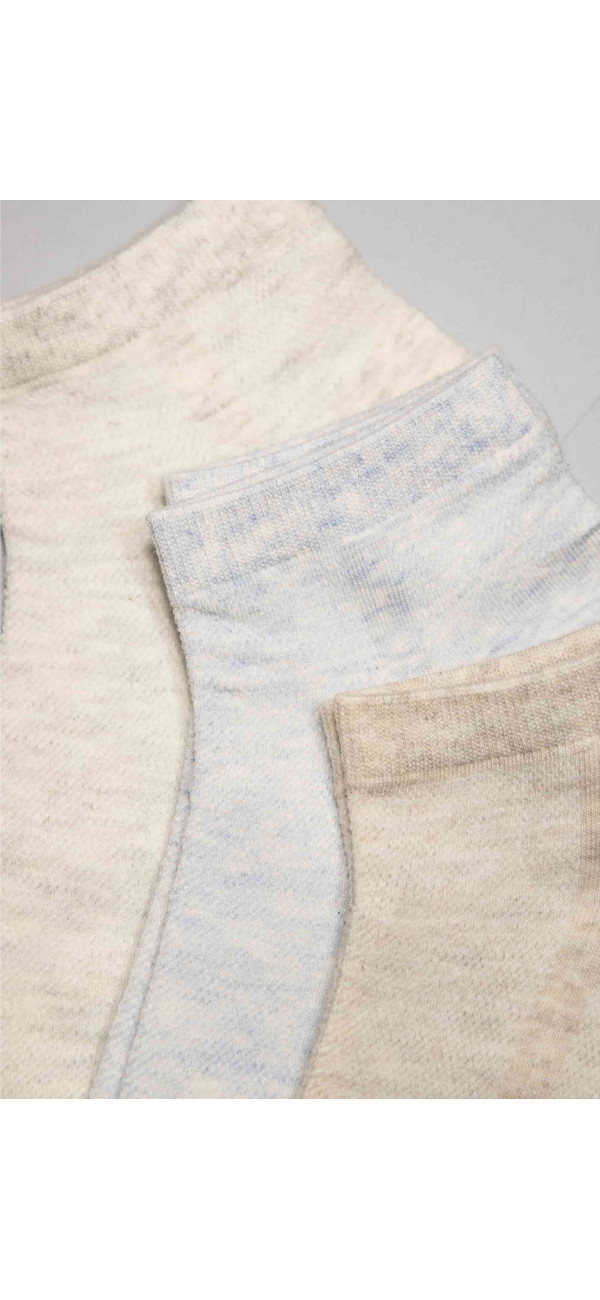 Cotton socks for men Legs Socks men cotton mesh low (3 пари) beige/grey/blue-image