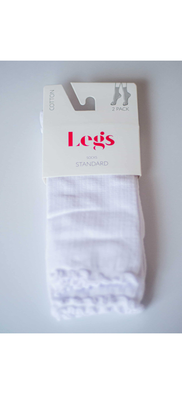 Cotton socks long for women Legs G10 Socks cotton wave  (2 pack) white-image