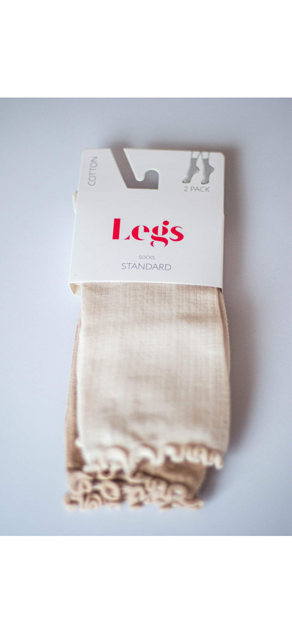 Cotton socks long for women Legs G10 Socks cotton wave  (2 pack) latte-image