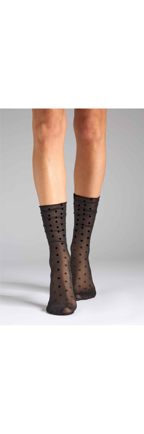 Шкарпетки у горошок для жінок Legs G11 Socks points чорний/чорний ONESIZE-1
