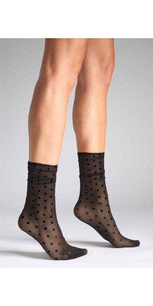 Шкарпетки у горошок для жінок Legs G11 Socks points чорний/чорний-image