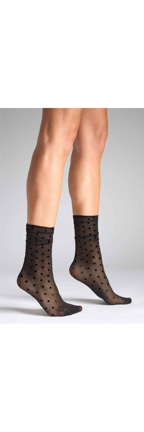 Шкарпетки у горошок для жінок Legs G11 Socks points чорний/чорний ONESIZE-0
