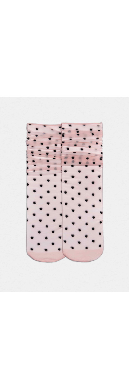 Шкарпетки у горошок для жінок Legs G11 Socks points розе/чорний ONESIZE-2