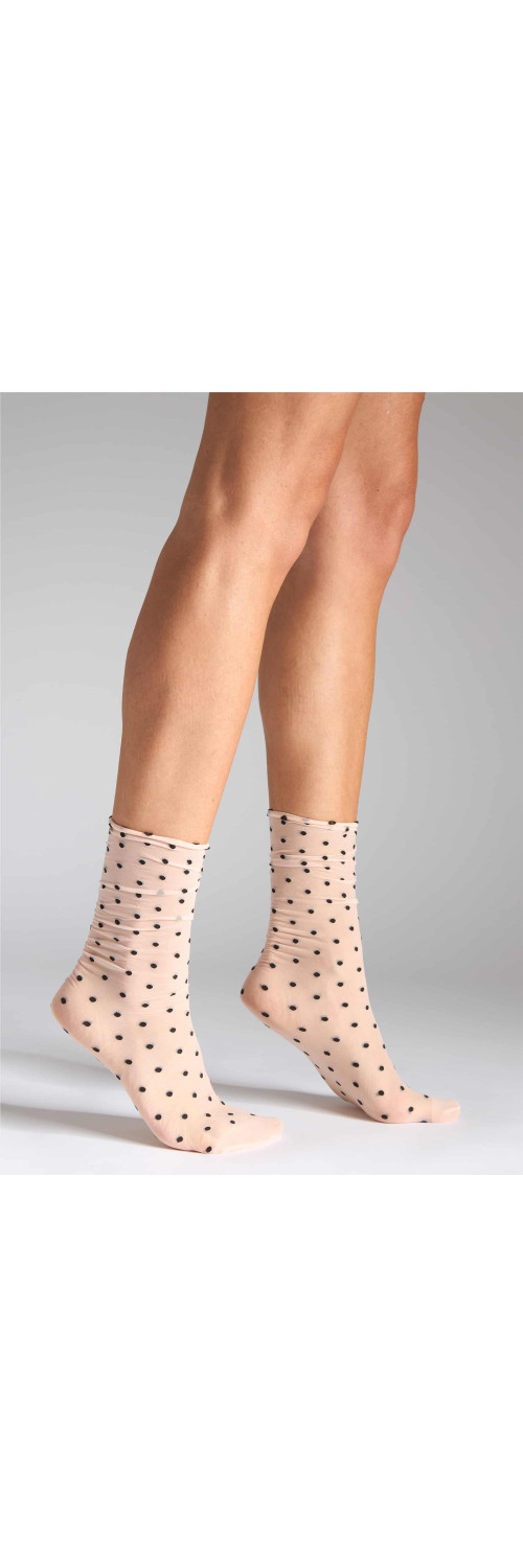 Шкарпетки у горошок для жінок Legs G11 Socks points розе/чорний ONESIZE-0