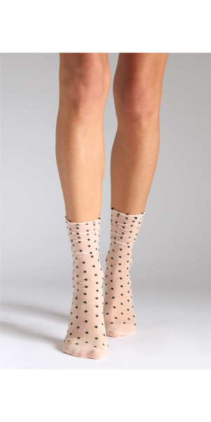 Шкарпетки у горошок для жінок Legs G11 Socks points розе/чорний-image