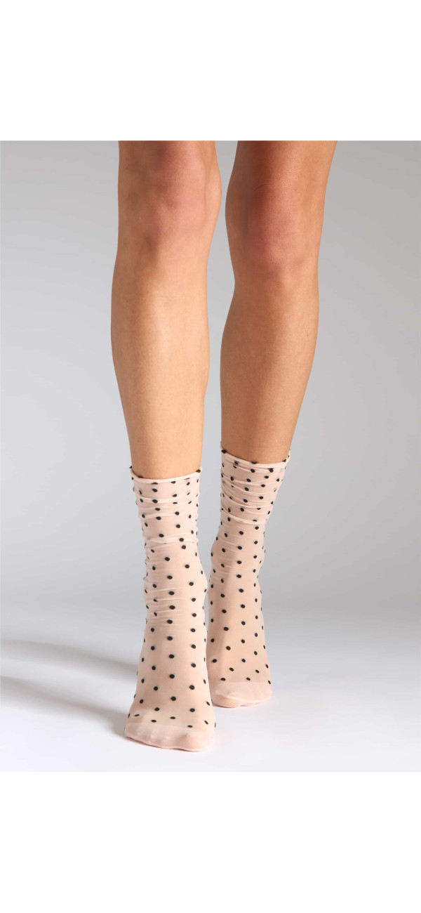 Socks with dots for women Legs G11 Socks points rose/nero-image