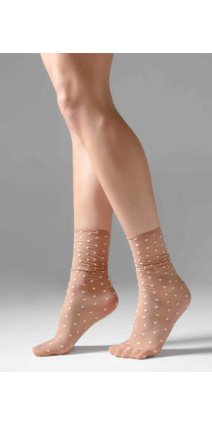 Шкарпетки у горошок для жінок Legs G11 Socks points беж/білий-image