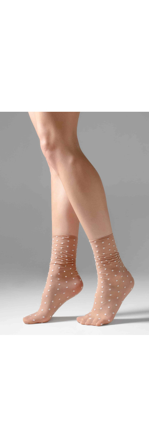 Шкарпетки у горошок для жінок Legs G11 Socks points беж/білий ONESIZE-0
