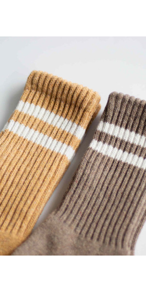 Wool socks long for women Legs W21 Socks wool terry (2 pack) peach/latte-image