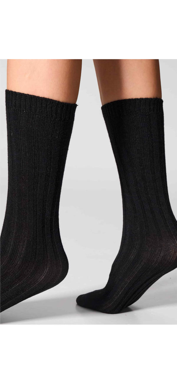 Шкарпетки теплі довгі для жінок Legs W22 Socks angora rabbit (2 пари) чорний-image