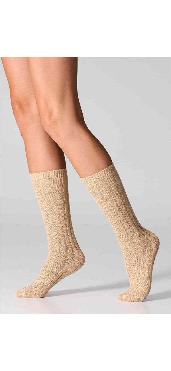 Шкарпетки теплі довгі для жінок Legs W22 Socks angora rabbit (2 пари) беж/коричневий-image