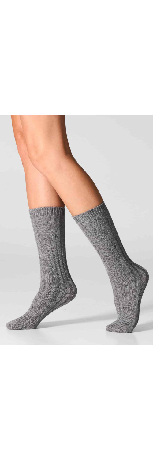Шкарпетки теплі довгі для жінок Legs W22 Socks angora rabbit (2 пари) охра/грей ONESIZE-1