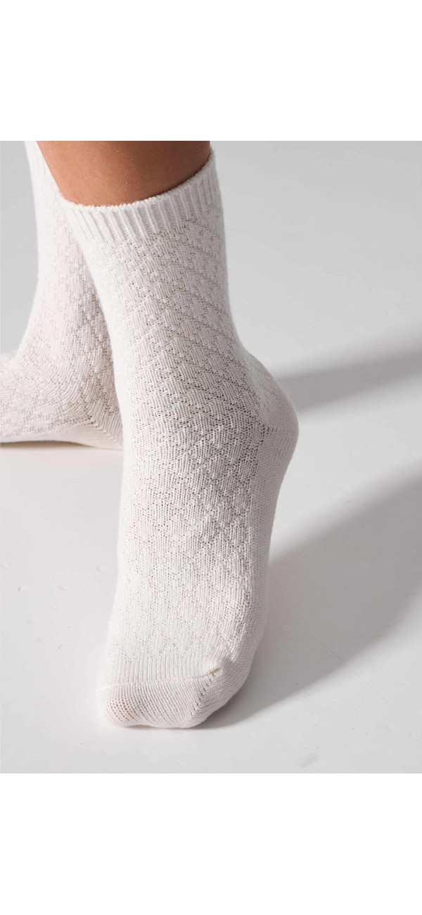 Шкарпетки вовняні довгі для жінок Legs W23 Socks wool rhomb (2 пари) мілк-image