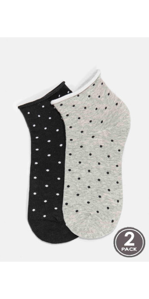 Cotton socks for women Legs G13 Socks cotton points (2 pack) nero/grey-image
