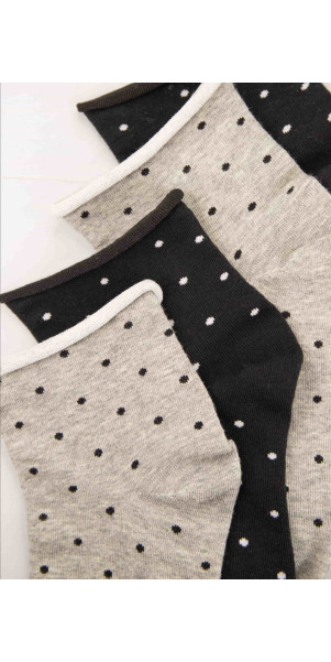 Cotton socks for women Legs G13 Socks cotton points (2 pack) nero/grey-image