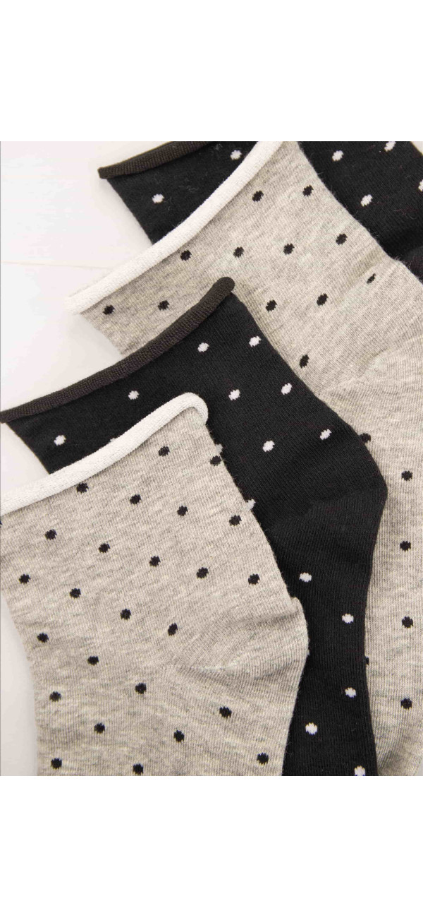 Шкарпетки бавовняні для жінок Legs G13 Socks cotton points 2 од. чорний/грей-image
