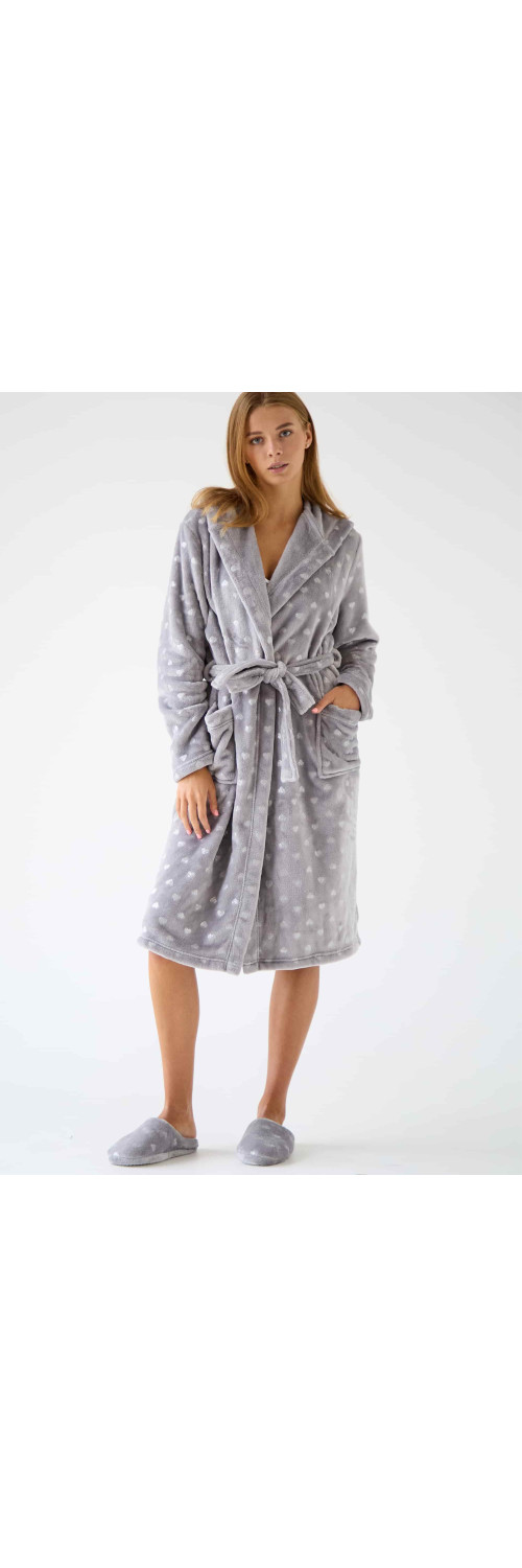 Bathrobe for women Naviale LH561-06 Royal mile melange heart  S-0