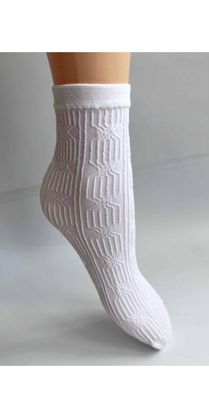 Шкарпетки з малюнком довгі для жінок Legs L1950 Calzino nodi білий-image