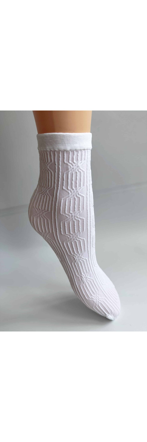 Шкарпетки з малюнком довгі для жінок Legs L1950 Calzino nodi білий ONESIZE-0