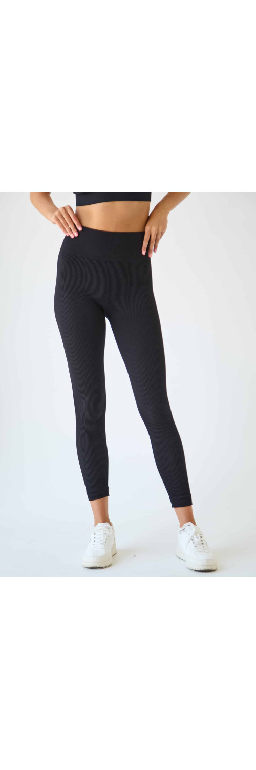 Leggings for women Legs L1948 Leggings seamless rib nero  S/M-0