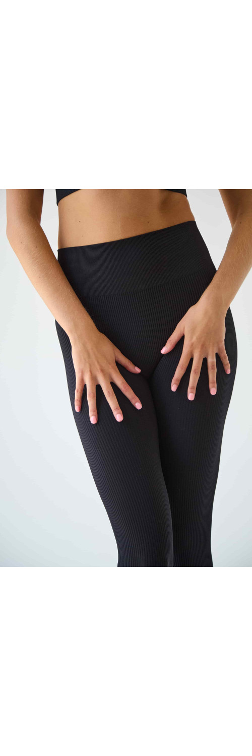 Leggings for women Legs L1948 Leggings seamless rib nero  S/M-3