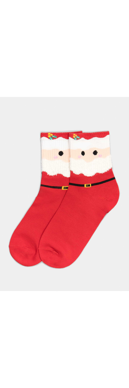 Cotton socks long for women Legs CW120 Christmas socks cotton red  36-40-0