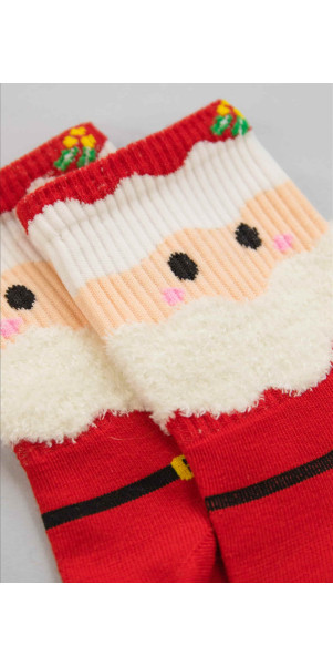 Cotton socks long for women Legs CW120 Christmas socks cotton red-image