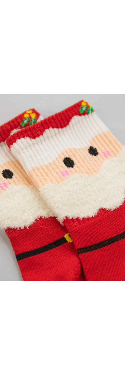 Cotton socks long for women Legs CW120 Christmas socks cotton red  36-40-1