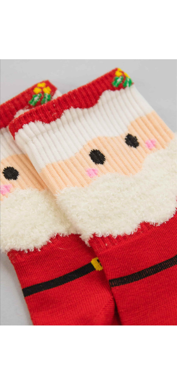 Cotton socks long for women Legs CW120 Christmas socks cotton red-image