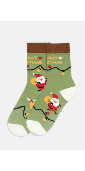 Cotton socks long for women Legs CW121 Christmas socks cotton olive-image