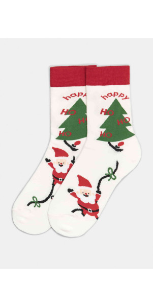 Cotton socks long for women Legs CW124 Christmas socks cotton milk-image