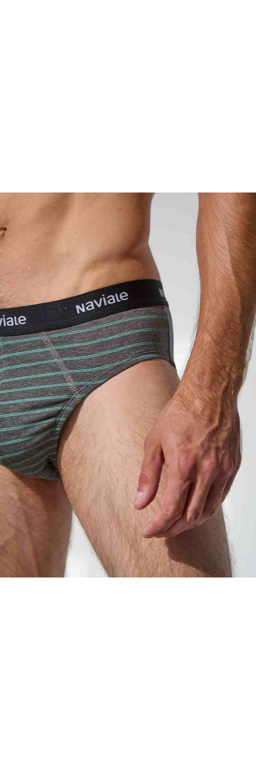 Underpants slips for men Naviale MU202-02 Sierra graph with turquoise shades  L-2